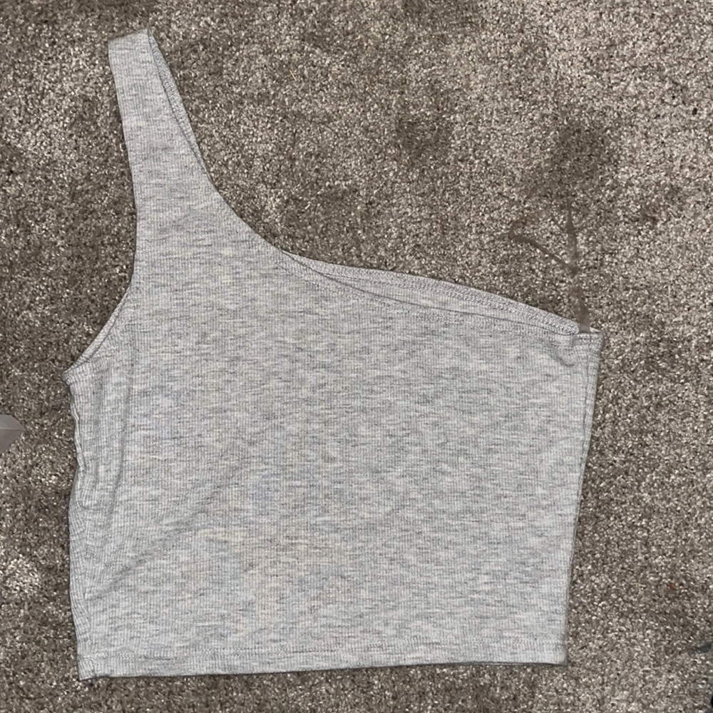 Joan Brown one shoulder crop top